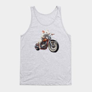 White  Rat on wheels Tank Top